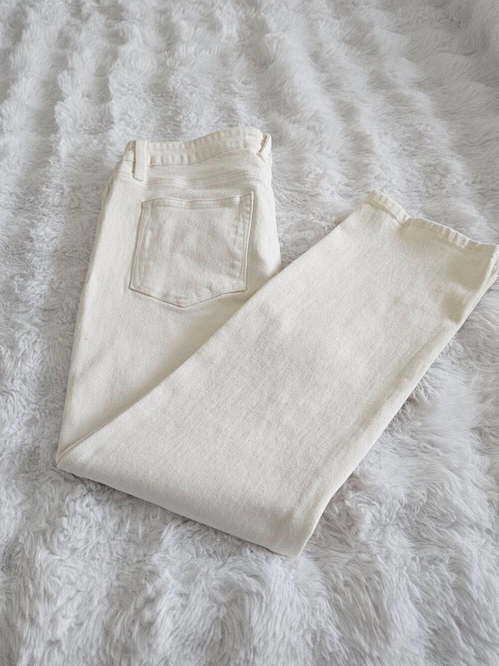 Good American Good Legs High Waist Straight Leg Jeans - Pearl White (Size 12/31)